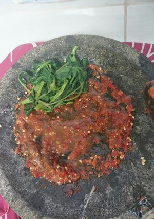 Foto resep Sambal kangkung asam jawa