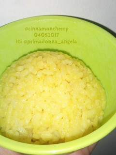 A picture of Nasi Kuning Sederhana (Simple Indonesian Yellow Rice).
