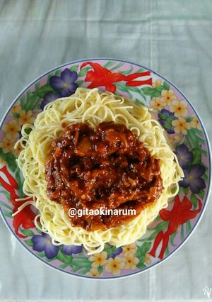 Foto resep Spaghetti Gurita Saus Bolognaisse Pedas