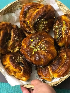 A picture of Swedish Cardamom Buns: KARDEMUMMABULLAR.