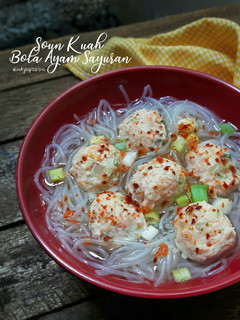 Foto resep Soun Kuah Bola Ayam Sayuran