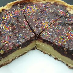 A picture of Chocolate vanilla cake.