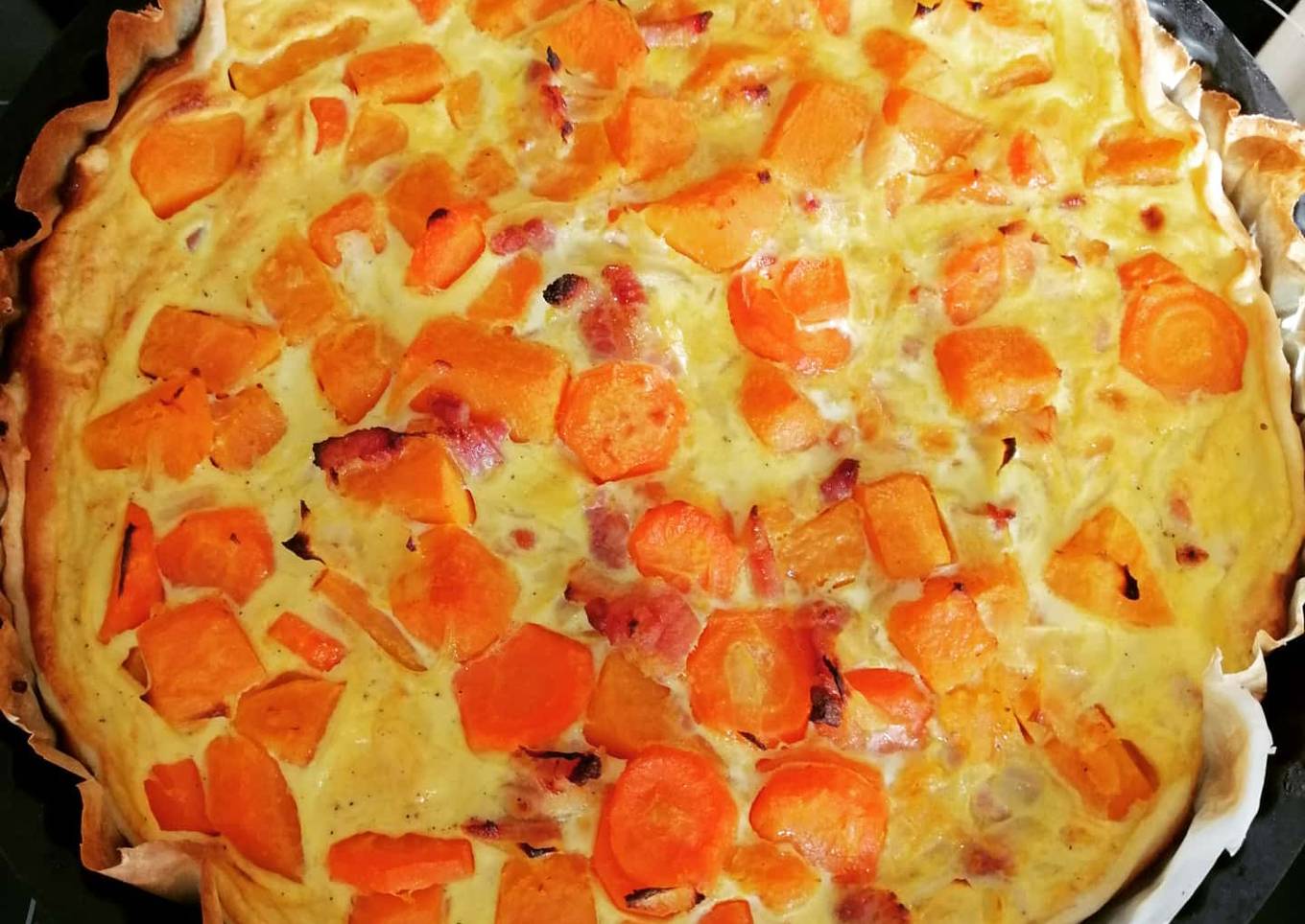 Quiche butternut carottes lardons