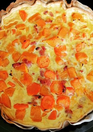 Une photo de Quiche butternut carottes lardons