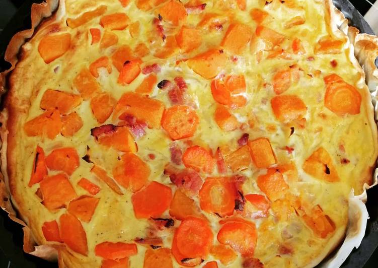 Méthode la plus simple pour Préparer Fait maison Quiche butternut carottes lardons