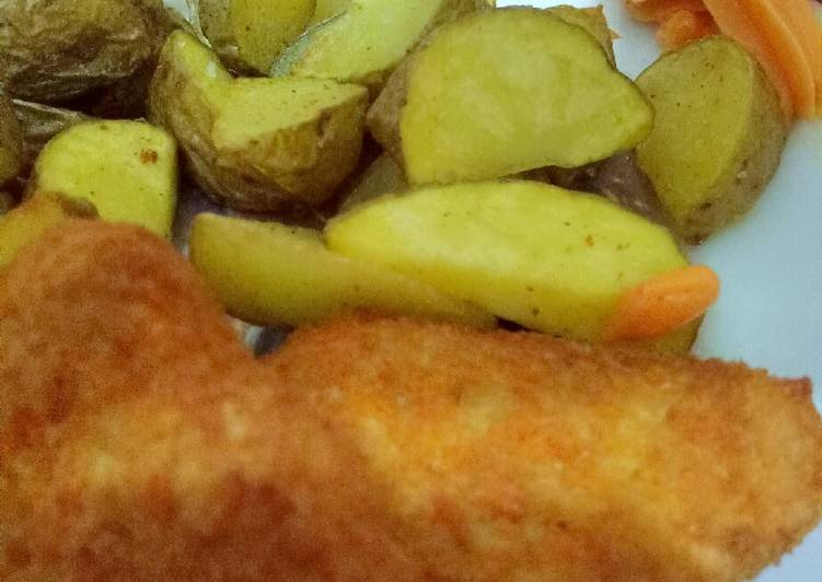 Snack ala Cafe (Potato wedges & Chick nugget)