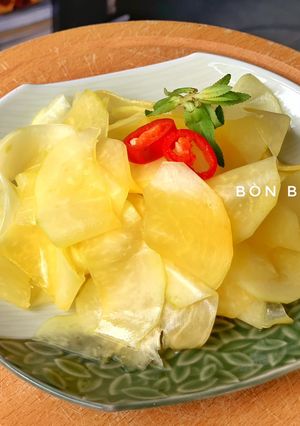 Hình của món Đu Đủ Xanh Ngâm Chua Ngọt.