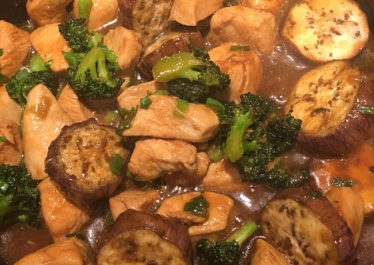 Chicken Teriyaki with brocoli & eggplant