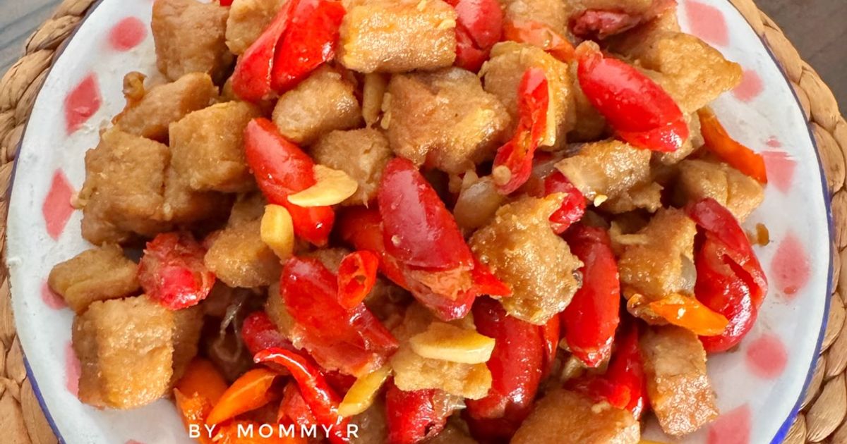 Oseng Tempe Gembus Kulit Melinjo (pedas manis)