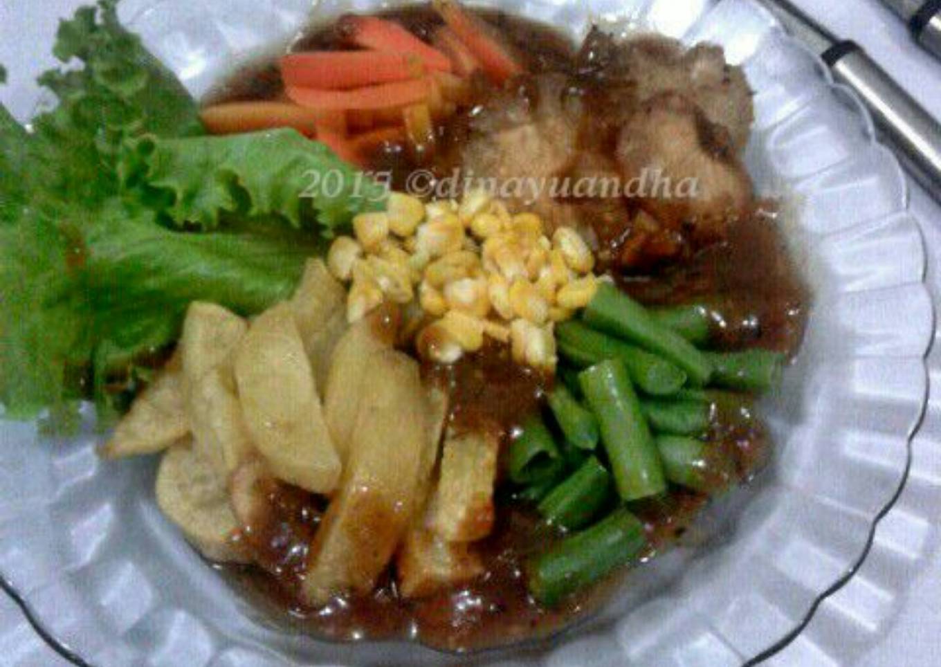 Steak Jamur Saus Lada Hitam