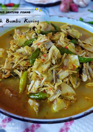 Foto resep Tumis Jantung Pisang Masak Bumbu Kuning