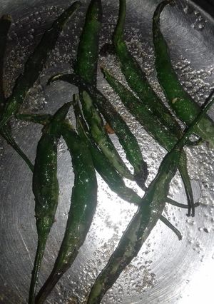 A picture of Fried Green Chilies.