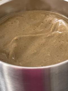 A picture of Tricia’s Chocolate Peanut Butter Banana Smoothie.