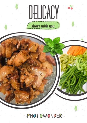 Hình của món Thịt kho tiêu ănKèm zới Rau luộc.