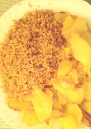 A picture of Fries with rice.