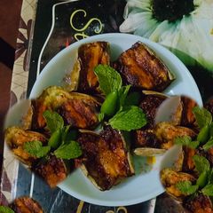 A picture of Green brinjal fry.