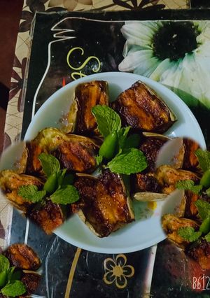 A picture of Green brinjal fry.