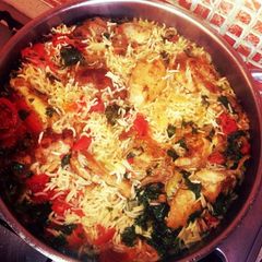 A picture of Chicken and rice.