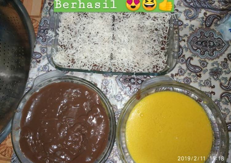 Puding jagung vla keju cokelat lumer