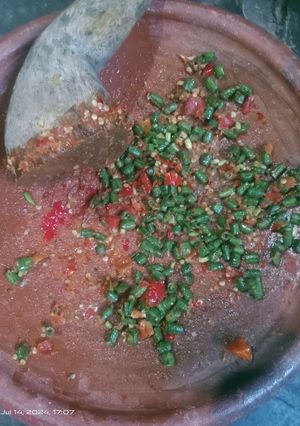 Foto resep Sambel klotok kacang panjang