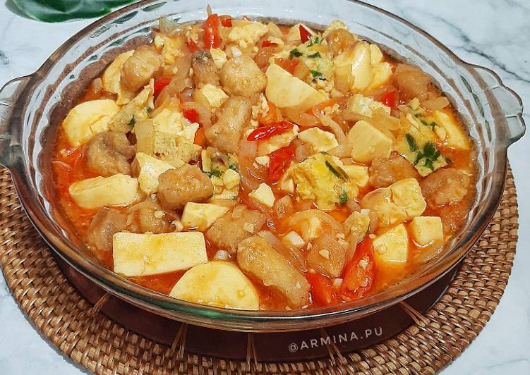 Resep Telur Tuna Tofu Saos Padang Super Enak