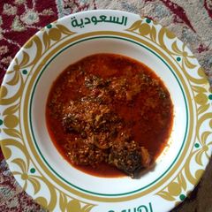 A picture of Miyar Taushe (Spinach Soup).