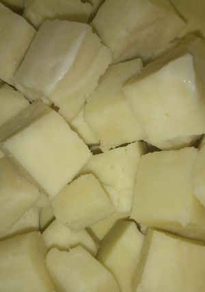 A picture of Paneer cubes.