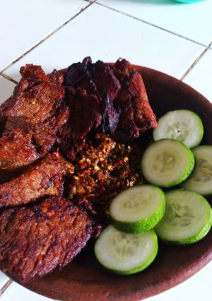Foto resep Empal gepuk + tempe bacem (1 bumbu)