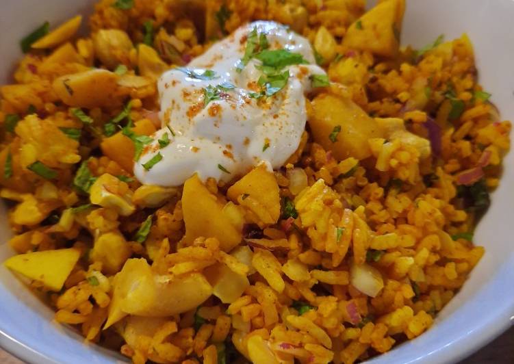 Recipe: Tasty Cold rice salad with apples and cashews, Indian-style