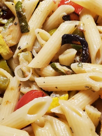 Easy Steps to Prepare My Zuchinni, Squash and Tomato Pasta Salad the So Delicious Perfect