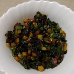A picture of Yellow split peas dal spinach bhurji.