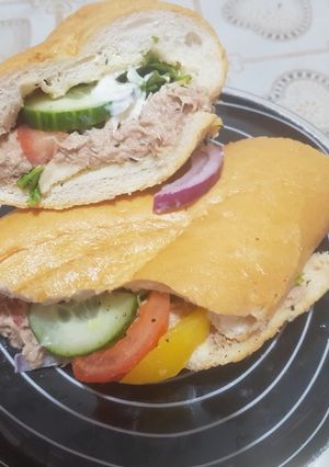 A picture of Tuna baton sandwich.