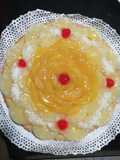 Pastel o Tartaleta de Frutas (Piña, Durazno y Cerezas)