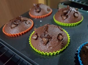 รูปของ Nutella brownie cupcake ❤ ข้างในเป็นครีมเยิ้มๆ