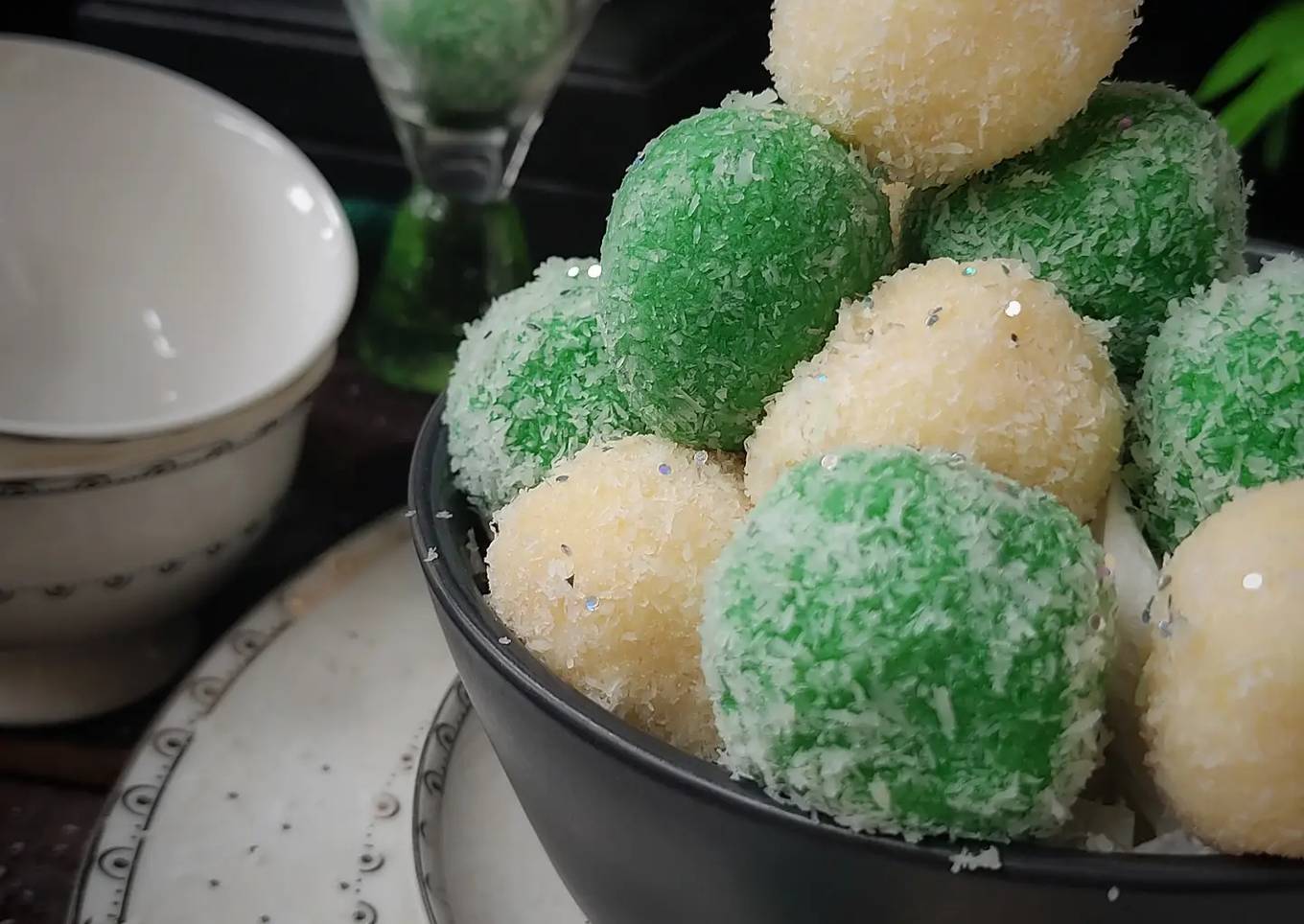 White and Green Coconut mithai