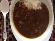 A picture of pressure cooker beef curry