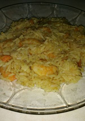 Una foto de Langostino con arroz