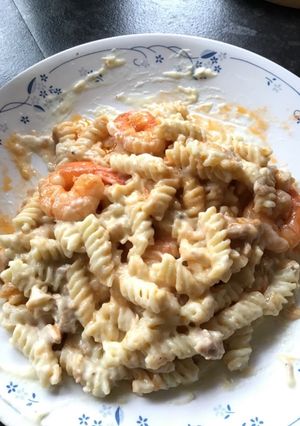 Hình của món Pasta hải sản sốt bơ sữa.