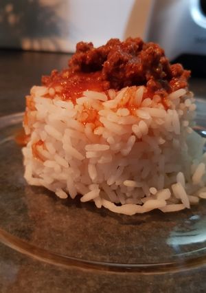Una foto de Arroz con tuco de carne picada