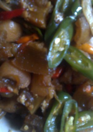 Foto resep Oseng kikil lombok ijo