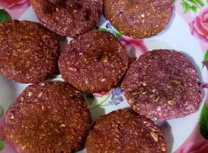 Hình của món Bánh yến mạch khoai lang tím.