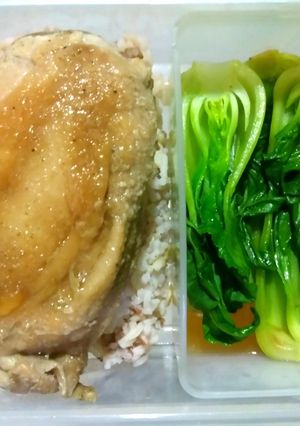 รูปของ ข้าวอกไก่+ฮ่องเต้น้อยหมักซอส (ไมโครเวฟ) #กินผักรักสุขภาพ4