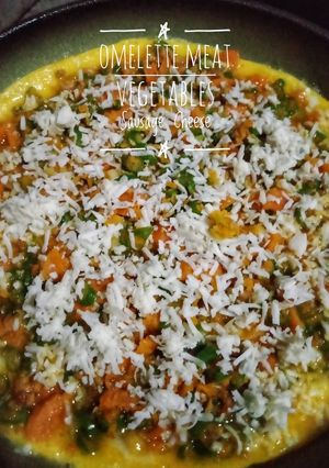 Foto resep 74. Omelette Meat Vegetables Sausage Cheese