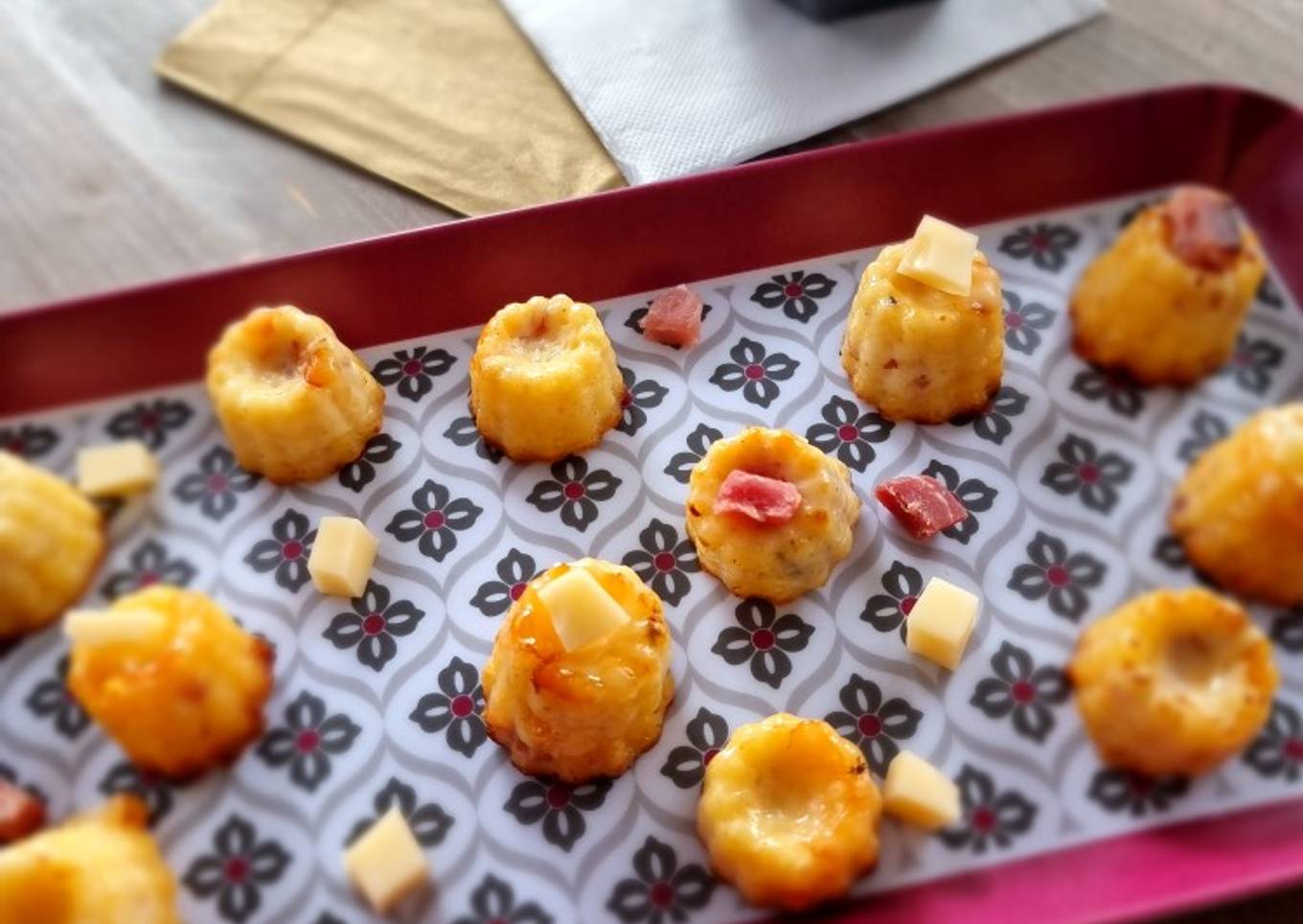 °Mini-cannelés salés au jambon cru°