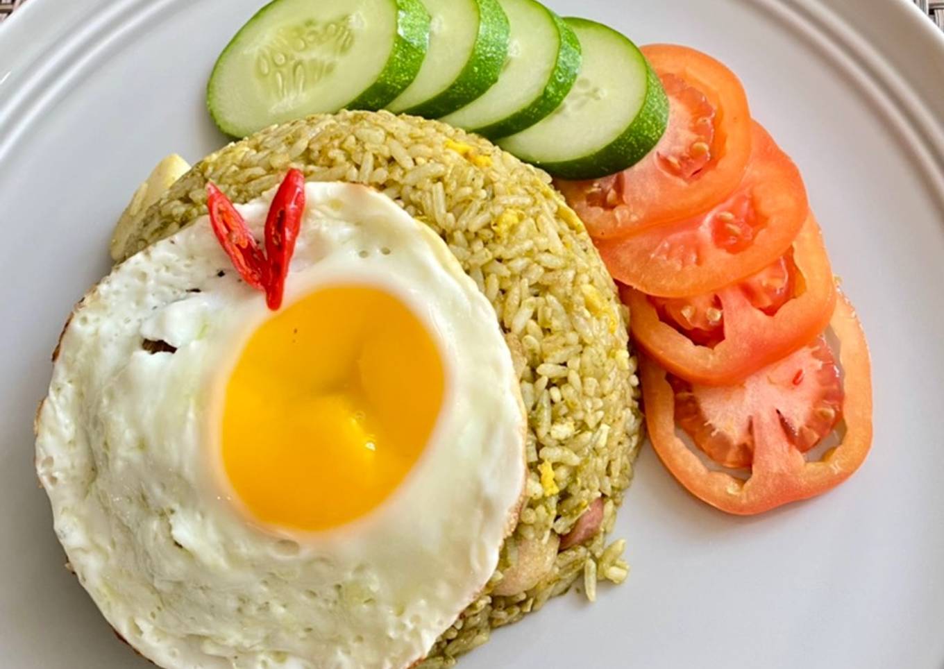 Nasi Goreng Cabe Hijau Bakso Sosis