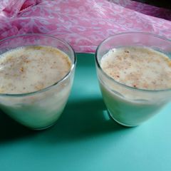A picture of Dry fruits hot milk.