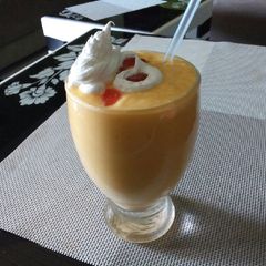 A picture of Mango,apple,buttermilk n cardamom shake#authorsmarathon.