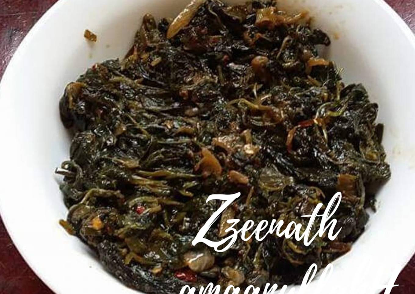 Hyderabadi Laal Maat Stir Fry or Red Amaranthus Fry