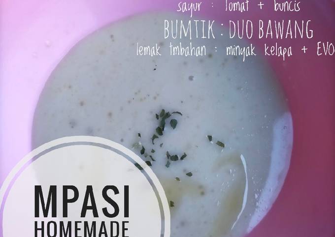 Bagaimana Menyiapkan Bubur daging.. MPASI hari pertama dd Hani yang Enak