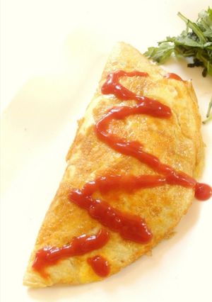 Une photo de Omelette facile au riz [recette japonaise]